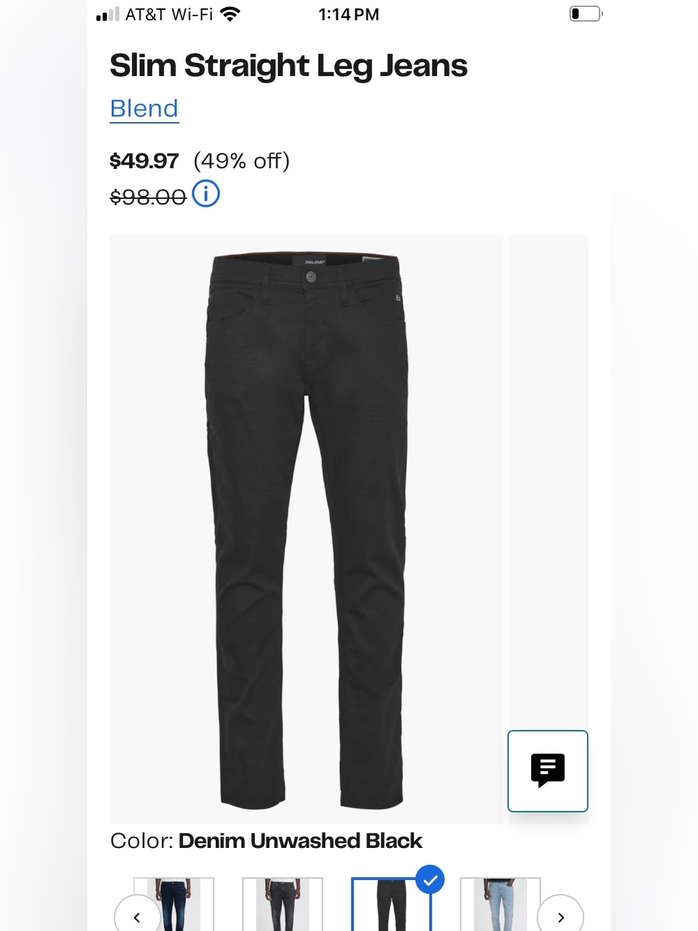 Blend “Jet” Slim Cut Denim Jeans  31x30